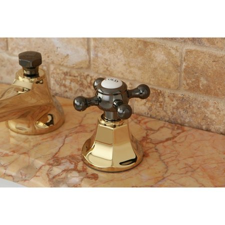 Kingston Brass NS4466BX 8" Widespread Bathroom Faucet, Brass/Black Stainless Steel NS4466BX